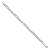 Sterling Silver Rhodium-plated 6mm Domed w/ Side D/C Curb Chain